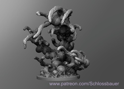 Black pudding ooze creature - black,